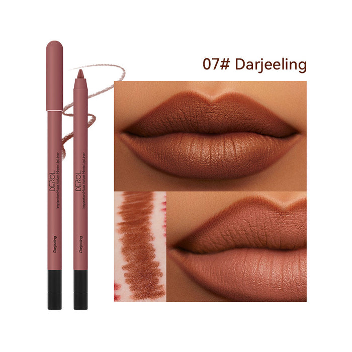 Lip liner with 'Darjeeling' color swatch on a white background