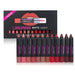 Set of LANGMANN matte lipsticks with packaging on a white background