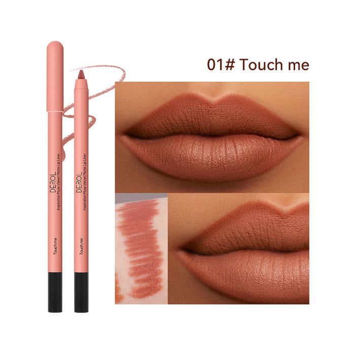 Lip liner with '01# Touch me' shade on a white background