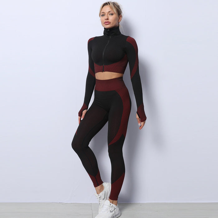 3PCS Yoga Set Seamless Sport Set Women Gym Clothing Leggings Women
